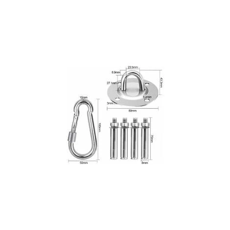 ABC Ceiling Hook, Stainless Steel Swivel Hook, Capacity Up To 500 Kg U-hook For Hammock And Chair 4 ABC Ceiling Hook, Stainless Steel Swivel Hook, Capacity Up To 500 Kg U-hook For Hammock And Chair - Image 2