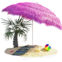 Garden Beach Sun Parasol Patio Umbrella Shade Hawaiian Outdoor Party New Tilt Pink