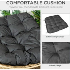 Outsunny Rattan Rocking Chair, Cushioned Wicker Porch Chair, Natural Wood Finish 11 Outsunny Rattan Rocking Chair, Cushioned Wicker Porch Chair, Natural Wood Finish -Outdoor Furniture Store 88775332 5