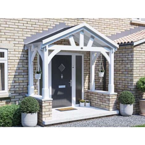 Wooden Porch Canopy Kit 3m X 1.5m Pressure Treated Door Shelter - Thunderdam Half Height 4 Post 4 Wooden Porch Canopy Kit 3m X 1.5m Pressure Treated Door Shelter - Thunderdam Half Height 4 Post - Image 2