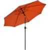 Outsunny 2.6M Patio Umbrella Outdoor Sunshade Canopy W/ Tilt And Crank Orange -Outdoor Furniture Store 89069668 1