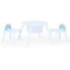 Rainbow Fishnet Play Table And Chairs Kids Furniture - L82 X W82 X H43 Cm - White -Outdoor Furniture Store 89076813 1