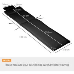 Outsunny Garden Sun Lounger Chair Cushion Reclining Relaxer Indoor Outdoor Black 11 Outsunny Garden Sun Lounger Chair Cushion Reclining Relaxer Indoor Outdoor Black -Outdoor Furniture Store 89225725 5