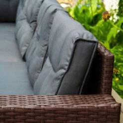 Rattan Corner Dining Set Outdoor Garden Furniture Brown 9-Seater -Outdoor Furniture Store 89256634 3