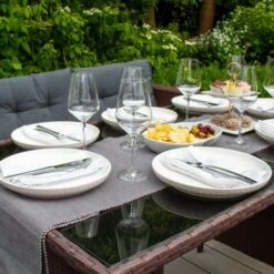 Rattan Corner Dining Set Outdoor Garden Furniture Brown 9-Seater -Outdoor Furniture Store 89256634 4