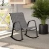 Grand Patio Textilene Rocking Chair, Patio Rocker Seating, Weather Resistant, Lightweight, Relax Armchair For Indoor, Outdoor (Black & Grey Plaid, 1PC) -Outdoor Furniture Store 89621309 1