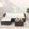 Oshion Rattan Garden Furniture Lounge Sofa Pedal Coffee Table Garden Sofa, Garden Corner Sofa, Rattan Sofa-Brown 2 Oshion Rattan Garden Furniture Lounge Sofa Pedal Coffee Table Garden Sofa, Garden Corner Sofa, Rattan Sofa-Brown -Outdoor Furniture Store 90003399 1