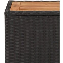 Tea Table With Wooden Top Black Poly Rattan&Solid Wood Acacia VidaXL 11 Tea Table With Wooden Top Black Poly Rattan&Solid Wood Acacia VidaXL -Outdoor Furniture Store 90205765 5