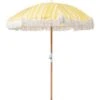 Retro Garden Market Parasol Outdoor Umbrella Beech Wood Pole Yellow And White Mondello -Outdoor Furniture Store 90270428 1
