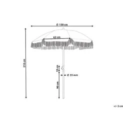 Retro Garden Market Parasol Outdoor Umbrella Beech Wood Pole Yellow And White Mondello -Outdoor Furniture Store 90270428 3