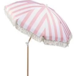 Retro Garden Market Parasol Outdoor Umbrella Beech Wood Pole Pink And White Mondello 11 Retro Garden Market Parasol Outdoor Umbrella Beech Wood Pole Pink And White Mondello -Outdoor Furniture Store 90270483 5