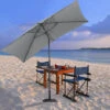 Livingandhome Light Grey 2x3M Large Square Garden Parasol Outdoor Beach Umbrella Patio Sun Shade Crank Tilt No Base 2 Livingandhome Light Grey 2x3M Large Square Garden Parasol Outdoor Beach Umbrella Patio Sun Shade Crank Tilt No Base -Outdoor Furniture Store 90525142 1