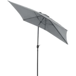 Livingandhome Light Grey 2x3M Large Square Garden Parasol Outdoor Beach Umbrella Patio Sun Shade Crank Tilt No Base -Outdoor Furniture Store 90525142 4
