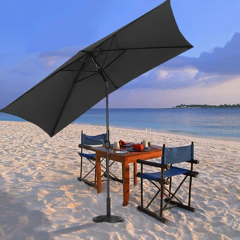 Livingandhome Black 2x3M Large Square Garden Parasol Outdoor Beach Umbrella Patio Sun Shade Crank Tilt No Base 3 Livingandhome Black 2x3M Large Square Garden Parasol Outdoor Beach Umbrella Patio Sun Shade Crank Tilt No Base