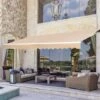 YODOLLA 2.5 × 2m Patio Awning Retractable Sun Shade With Manual Crank Handle, Beige -Outdoor Furniture Store 90573634 1