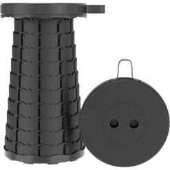 Portable Adjustable Folding Stool Convenient And Easy To Use Blak