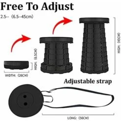 Portable Adjustable Folding Stool Convenient And Easy To Use Blak -Outdoor Furniture Store 90736744 3