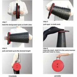 Portable Adjustable Folding Stool Convenient And Easy To Use Blak -Outdoor Furniture Store 90736744 5