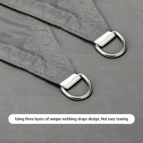 2m X 2m Sun Sail Shade Waterproof Outdoor Garden Patio Party Sun Protection 98% UV Blocking (grey) 5 2m X 2m Sun Sail Shade Waterproof Outdoor Garden Patio Party Sun Protection 98% UV Blocking (grey) - Image 3