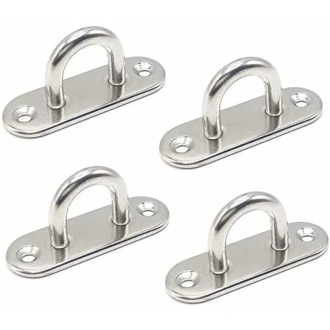 4pcs Eye Plate, M5/304 Stainless Steel Eye Plate For Deck/Wall/Boat (with 2 Holes) 3 4pcs Eye Plate, M5/304 Stainless Steel Eye Plate For Deck/Wall/Boat (with 2 Holes)