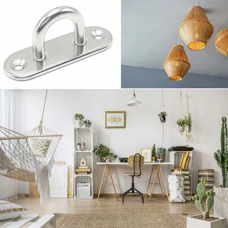 4pcs Eye Plate, M5/304 Stainless Steel Eye Plate For Deck/Wall/Boat (with 2 Holes) 6 4pcs Eye Plate, M5/304 Stainless Steel Eye Plate For Deck/Wall/Boat (with 2 Holes) - Image 4