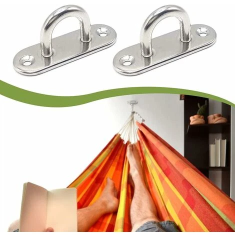 4pcs Eye Plate, M5/304 Stainless Steel Eye Plate For Deck/Wall/Boat (with 2 Holes) 7 4pcs Eye Plate, M5/304 Stainless Steel Eye Plate For Deck/Wall/Boat (with 2 Holes) - Image 5