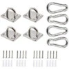 4pcs Stainless Steel Rectangular Eye Plates And 4pcs Carabiner With Screws And Plastic Plugs -Outdoor Furniture Store 90739484 1