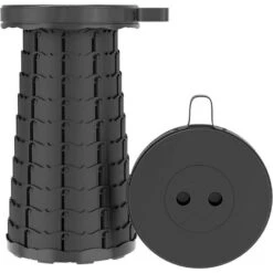 Portable Adjustable Folding Stool Convenient And Easy To Use Blak