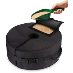 Round Removable Umbrella Base Weight Bag For Patio Beach Outdoor Cantilever Or Flagpole Handle, Heavy Duty - Easy Install (Round)
