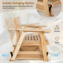 Garden Wood Rocking Chair Outdoor Porch Relax Rocker Patio Slat Rocking Chair -Outdoor Furniture Store 90765098 4