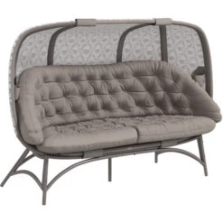 Outsunny 3 Seater Folding Outdoor Egg Chair W/ Flower Pattern, Holder Bags