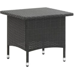 Tea Table Black 50x50x47 Cm Poly Rattan VidaXL