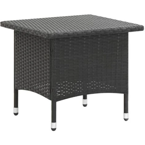 Tea Table Black 50x50x47 Cm Poly Rattan VidaXL 3 Tea Table Black 50x50x47 Cm Poly Rattan VidaXL