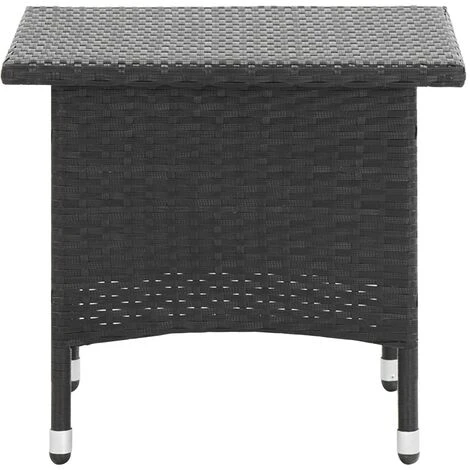 Tea Table Black 50x50x47 Cm Poly Rattan VidaXL 4 Tea Table Black 50x50x47 Cm Poly Rattan VidaXL - Image 2