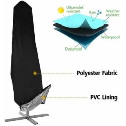 Parasol Cover, 3-3.5m Outdoor Parasol Cover, Cantilever Parasol Cover, Cantilever Parasol Made Of 420D Polyester Waterproof, UV Resistant, Windproof 10 Parasol Cover, 3-3.5m Outdoor Parasol Cover, Cantilever Parasol Cover, Cantilever Parasol Made Of 420D Polyester Waterproof, UV Resistant, Windproof -Outdoor Furniture Store 91165060 4