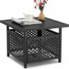 YODOLLA Parasol Bases Outdoor Umbrella Side Table With 1.58" Umbrella Hole, Umbrella Side Square Table For Deck, Pool, Garden, Black 1 YODOLLA Parasol Bases Outdoor Umbrella Side Table With 1.58" Umbrella Hole, Umbrella Side Square Table For Deck, Pool, Garden, Black -Outdoor Furniture Store 91413409 1
