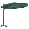 Outsunny Cantilever Roma Parasol 360° Rotation W/ Hand Crank & Base Green -Outdoor Furniture Store 91591129 1