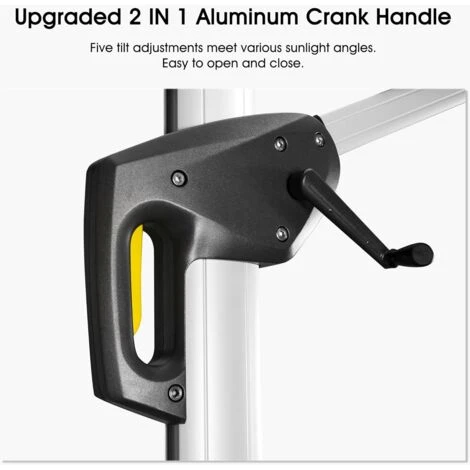 PURPLE LEAF 3 X 3 M Garden Cantilever Parasol, Large Square Overhanging Patio Umbrella With Crank Handle And Tilt For Balcony And Outdoor, Beige,3 X 3 M 4 PURPLE LEAF 3 X 3 M Garden Cantilever Parasol, Large Square Overhanging Patio Umbrella With Crank Handle And Tilt For Balcony And Outdoor, Beige,3 X 3 M - Image 2