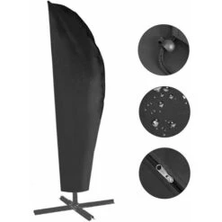 Cantilever Umbrella Cover - 420D Parasol Cover Sunshade Cover For 2.5-3.5m Umbrella With Zipper And Drawstring Umbrella Cover For Outdoor Weatherproof