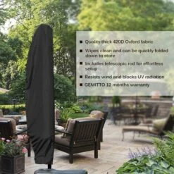 Parasol Cover Parasol Cover 2-4M Large Parasol Covers Waterproof Zipper Large Size 280 X 30/81 /45cm 420D Oxford Fabric -Outdoor Furniture Store 91891901 3