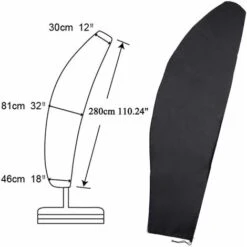 Parasol Cover Parasol Cover 2-4M Large Parasol Covers Waterproof Zipper Large Size 280 X 30/81 /45cm 420D Oxford Fabric -Outdoor Furniture Store 91891901 4