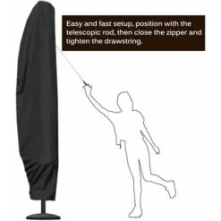 Parasol Cover Parasol Cover 2-4M Large Parasol Covers Waterproof Zipper Large Size 280 X 30/81 /45cm 420D Oxford Fabric -Outdoor Furniture Store 91891901 5