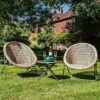 3pcs Grey/Brown Rattan Garden Furniture 2 Seat Bistro Set And Coffee Table