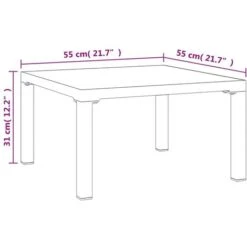Garden Coffee Table Grey 55x55x31 Cm DPC And Steel VidaXL -Outdoor Furniture Store 92062297 3