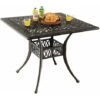 Square Patio Round Dining Table Outdoor Cast Aluminum Table 5.5 Cm Umbrella Hole -Outdoor Furniture Store 92097833 1