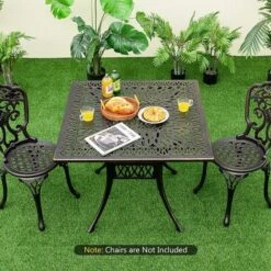 Square Patio Round Dining Table Outdoor Cast Aluminum Table 5.5 Cm Umbrella Hole 9 Square Patio Round Dining Table Outdoor Cast Aluminum Table 5.5 Cm Umbrella Hole -Outdoor Furniture Store 92097833 3