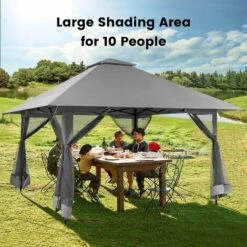 4m X 4m Pop Up Gazebo Tent Instant Setup Canopy Tent With Netting Mesh Sidewalls 9 4m X 4m Pop Up Gazebo Tent Instant Setup Canopy Tent With Netting Mesh Sidewalls -Outdoor Furniture Store 92097834 3