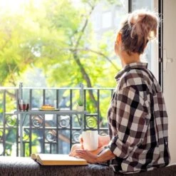 Relaxdays Balcony Hanging Table Foldable, WxD: 59.5 X 63 Cm, Height Adjustable, 2 Cup Holders, Grey -Outdoor Furniture Store 92354956 3