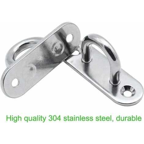 RHAFAYRE 6 Pieces Eyelet Plates Stainless Steel Cover Plate 5mm Mast Plate Heavy Duty Fixing Hooks For Wall Hooks Hanging Chairs Awning Boat Accessories Etc 4 RHAFAYRE 6 Pieces Eyelet Plates Stainless Steel Cover Plate 5mm Mast Plate Heavy Duty Fixing Hooks For Wall Hooks Hanging Chairs Awning Boat Accessories Etc - Image 2