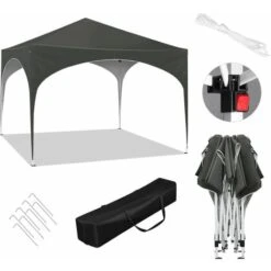 WOLTU Pop-up Gazebo. Gazebo 3m X 3m. Folding Event Shelter For Outdoor. Garden. Camping. Height Adjustable. Waterproof. UV-Protection. With Carry Bag. Grey 10 WOLTU Pop-up Gazebo. Gazebo 3m X 3m. Folding Event Shelter For Outdoor. Garden. Camping. Height Adjustable. Waterproof. UV-Protection. With Carry Bag. Grey -Outdoor Furniture Store 92912759 4